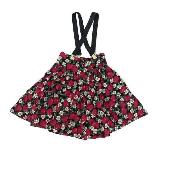 Vintage Ruffle Prairie Overall Suspender Skirt Size 6X Apple Flower 90s 80s - Picture 8 of 11